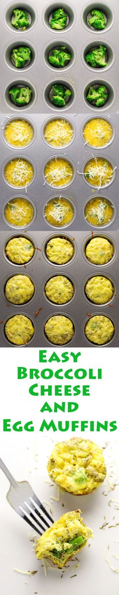 Easy Broccoli Cheese and Egg Muffins