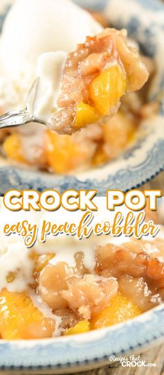 Easy Crock Pot Peach Cobbler