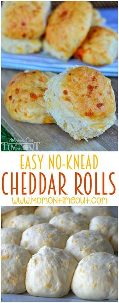 Easy No-Knead Cheddar Rolls