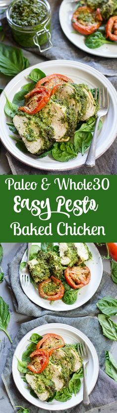 Easy Paleo Pesto Baked Chicken (Whole30