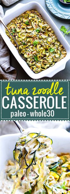 EASY Paleo Tuna Green Chile Zoodle Casserole (Whole 30 Approved