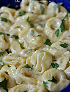 Easy Roasted Garlic Alfredo Tortellini