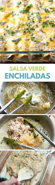 Easy Salsa Verde Chicken Enchiladas