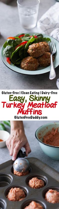 Easy, Skinny Turkey Meatloaf Muffins Recipe (Gluten-Free, Clean Eating, Dairy-Free