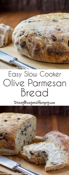 Easy Slow Cooker Olive Parmesan Bread