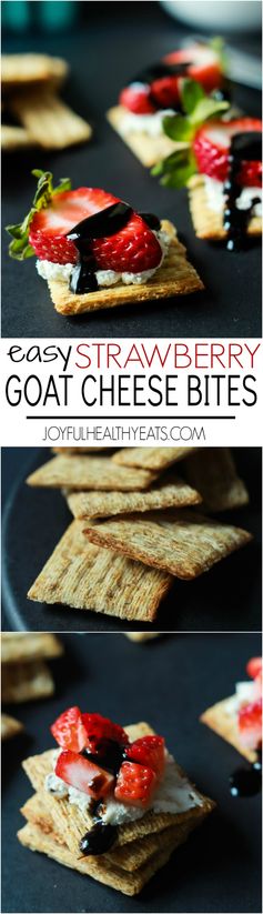 Easy Strawberry Goat Cheese Bites with Balsamic Reduction