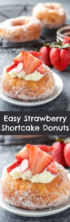 Easy Strawberry Shortcake Donuts