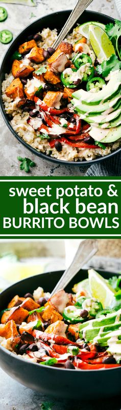 Easy Sweet Potato & Black Bean Burrito Bowls