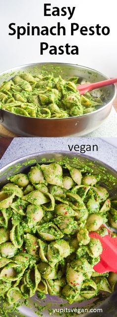 Easy Vegan Spinach Pesto Pasta