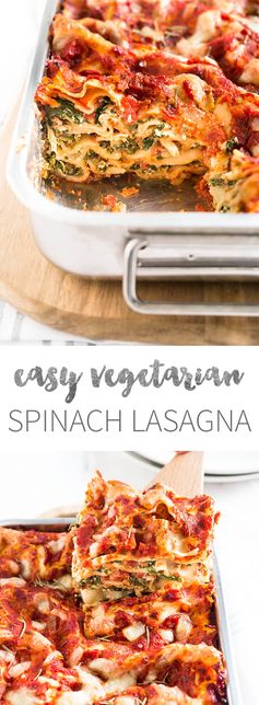 Easy Vegetarian Spinach Lasagna