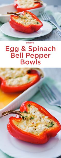 Egg & Spinach Bell Pepper Bowls