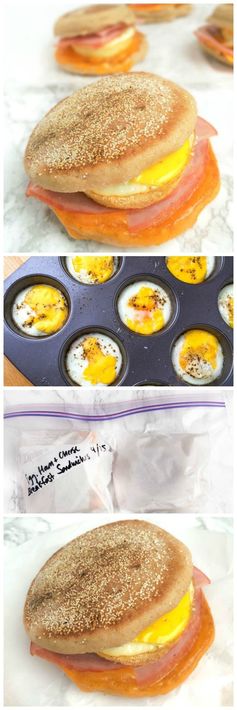 Egg, Ham and Cheese Breakfast Sandwiches