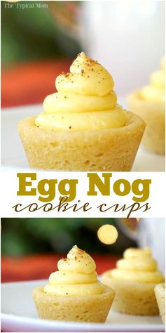 Egg nog cookie cups