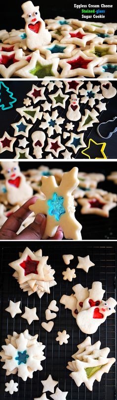 Eggless Cream Cheese Stained-glass Sugar Cookie