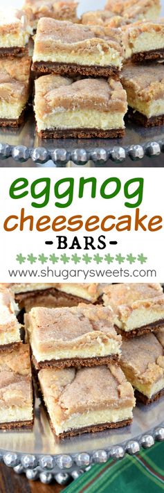 Eggnog Cheesecake Bars
