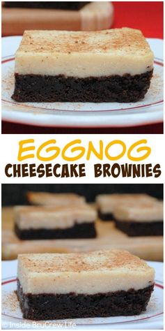 Eggnog Cheesecake Brownies