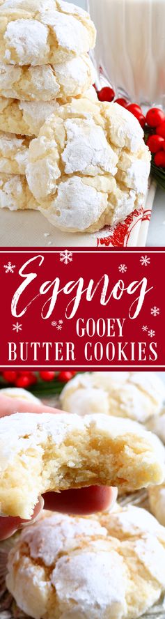 Eggnog Gooey Butter Cookies (from scratch!