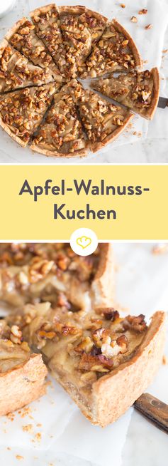 Es herbstet sehr: Apfel-Walnuss-Kuchen mit cremiger Füllung