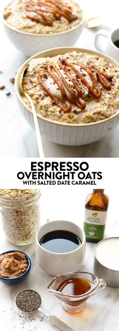 Espresso Overnight Oats with Salted Date Caramel