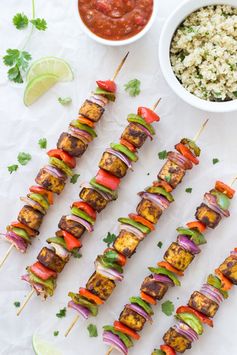 Fajita Tofu Kabobs with Cilantro Lime Quinoa