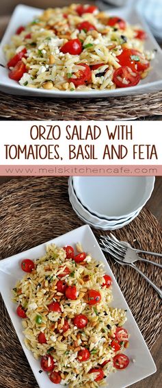 Fast and Fresh Orzo Salad with Tomatoes, Basil and Feta