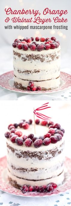 Festive Cranberry, Orange and Walnut Layer Cake