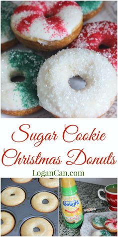 Festive Sugar Cookie Christmas Donuts