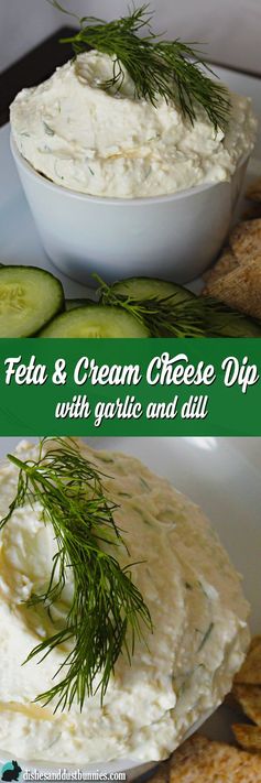 Feta and Cream Cheese Dip with Garlic and Dill