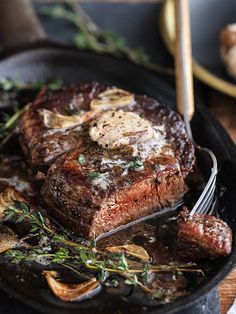 Filet Mignon with Porcini Compound Butter