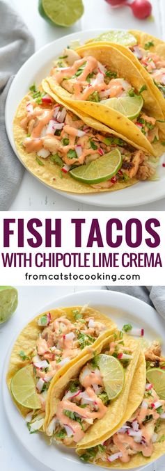 Fish Tacos with Chipotle Lime Crema