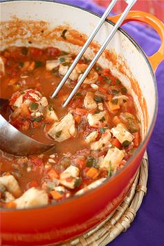 Fisherman’s Soup Recipe with Tilapia, Shrimp, Tomatoes & Capers