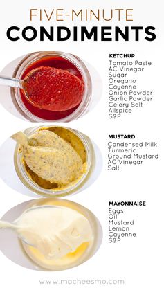 Five-Minute Ketchup, Mustard, and Mayo
