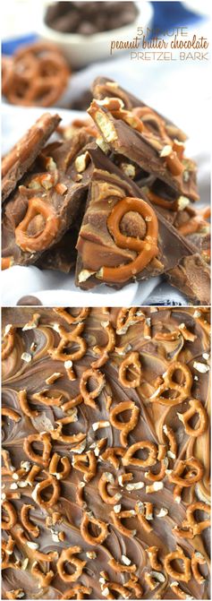 Five Minute Peanut Butter Chocolate Pretzel Bark