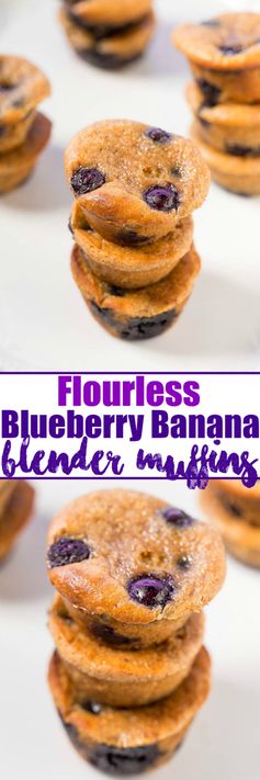 Flourless Blueberry Banana Blender Muffins