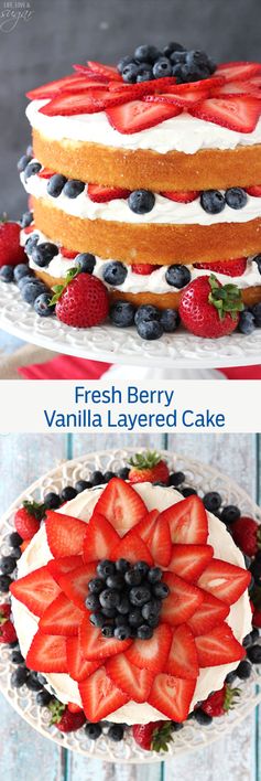 Fresh Berry Vanilla Layered Cake