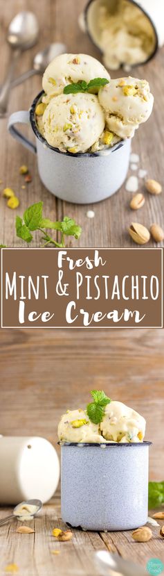 Fresh Mint & Pistachio Ice Cream