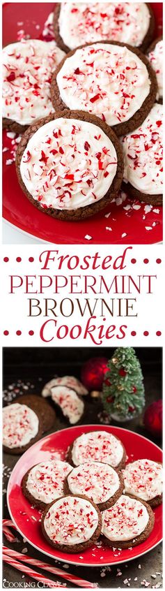 Frosted Peppermint Brownie Cookies