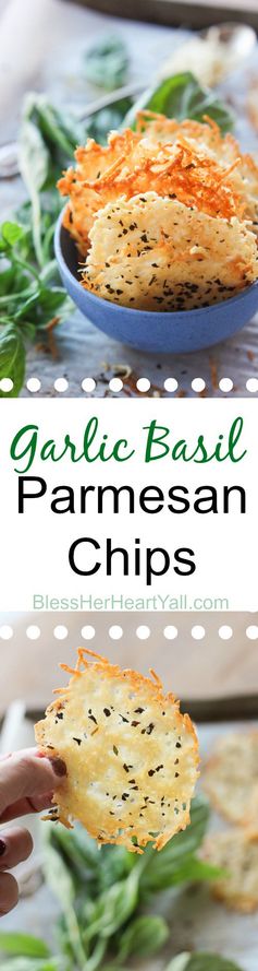 Garlic Basil Parmesan Crisps