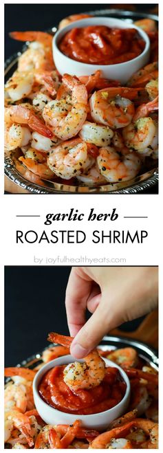 Garlic Herb Roasted Shrimp with Homemade Cocktail Sauce