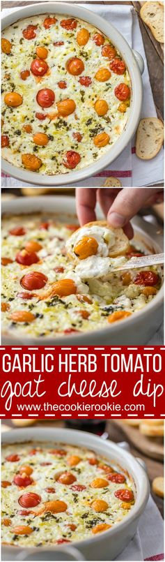 Garlic Herb Tomato Goat Cheese Dip