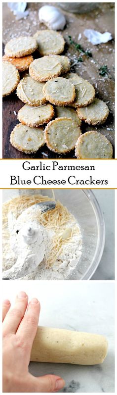 Garlic Parmesan Blue Cheese Crackers