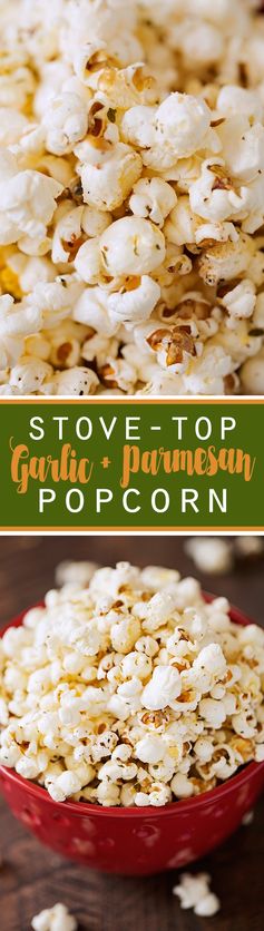 Garlic Parmesan Stove-Top Popcorn