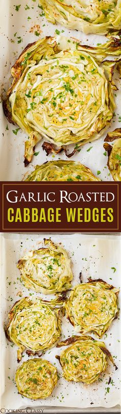 Garlic Roasted Cabbage Wedges