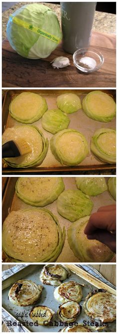 Garlic Rubbed Roasted Cabbage Steaks