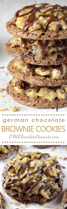 German Chocolate Brownie Cookies