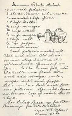 German Potato Salad - Vintage Recipe from a Lutheran Church Cookbook