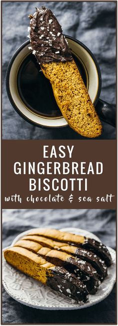 Gingerbread biscotti with chocolate and sea salt