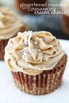 Gingerbread Cupcakes with Cinnamon Cream Cheese Frosting