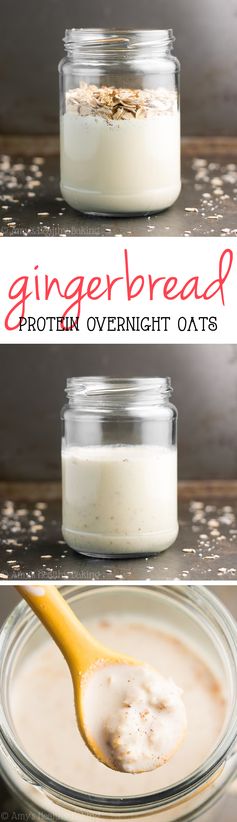 Gingerbread Protein Overnight Oats