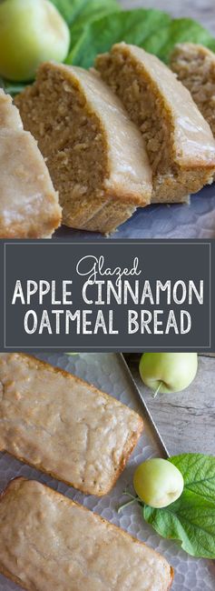 Glazed Apple Cinnamon Oatmeal Bread